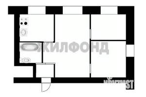 3-к квартира, вторичка, 44м2, 2/5 этаж