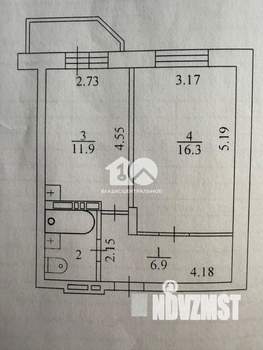 1-к квартира, вторичка, 39м2, 7/25 этаж