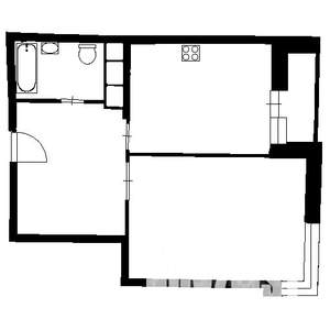 2-к квартира, вторичка, 53м2, 1/5 этаж