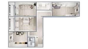 3-к квартира, вторичка, 83м2, 8/14 этаж