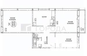 3-к квартира, вторичка, 87м2, 9/10 этаж