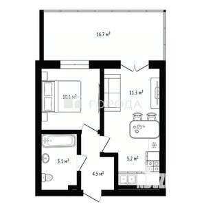 2-к квартира, вторичка, 36м2, 1/25 этаж