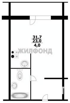 1-к квартира, вторичка, 31м2, 7/17 этаж