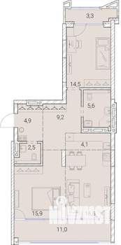 3-к квартира, вторичка, 88м2, 9/25 этаж