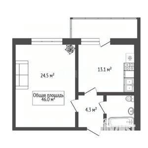 1-к квартира, вторичка, 49м2, 12/17 этаж