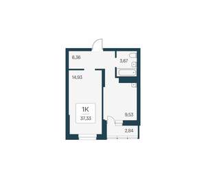 1-к квартира, вторичка, 37м2, 6/24 этаж