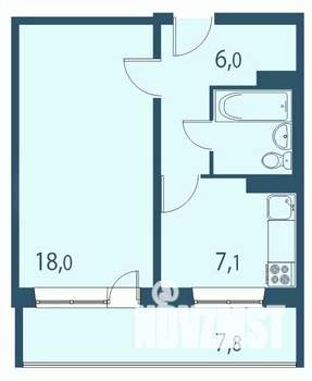 1-к квартира, вторичка, 39м2, 10/17 этаж