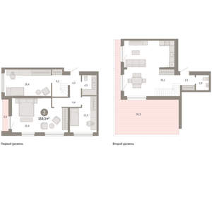 3-к квартира, вторичка, 159м2, 6/15 этаж
