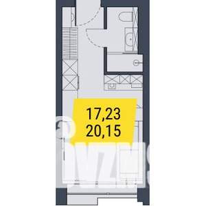 Студия квартира, вторичка, 20м2, 17/29 этаж