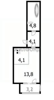 1-к квартира, вторичка, 26м2, 13/16 этаж