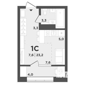 Студия квартира, вторичка, 19м2, 8/9 этаж