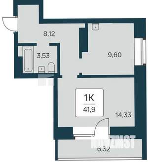 1-к квартира, вторичка, 42м2, 14/25 этаж