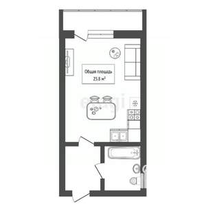 Студия квартира, вторичка, 26м2, 2/11 этаж