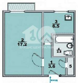 1-к квартира, вторичка, 31м2, 1/5 этаж
