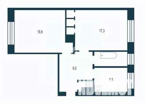 2-к квартира, вторичка, 45м2, 4/5 этаж