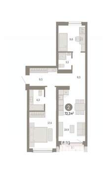 2-к квартира, вторичка, 72м2, 5/7 этаж
