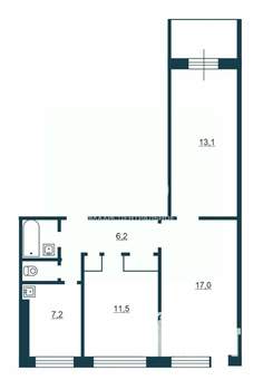 3-к квартира, вторичка, 63м2, 7/9 этаж