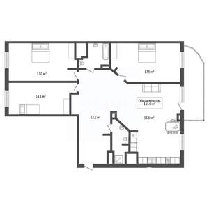 4-к квартира, вторичка, 115м2, 7/25 этаж