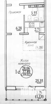 Студия квартира, вторичка, 38м2, 6/10 этаж