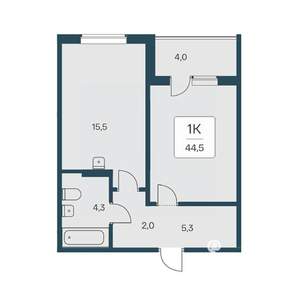 1-к квартира, вторичка, 45м2, 11/17 этаж