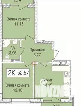 2-к квартира, сданный дом, 53м2, 9/9 этаж