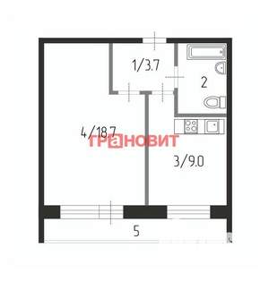 1-к квартира, вторичка, 35м2, 8/10 этаж