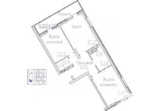 2-к квартира, строящийся дом, 72м2, 2/24 этаж