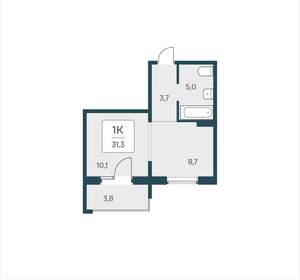 1-к квартира, вторичка, 31м2, 13/17 этаж