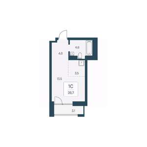 Студия квартира, вторичка, 29м2, 19/22 этаж