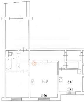 3-к квартира, вторичка, 64м2, 1/9 этаж