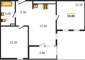 2-к квартира, вторичка, 51м2, 8/24 этаж