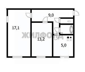 2-к квартира, вторичка, 44м2, 2/5 этаж