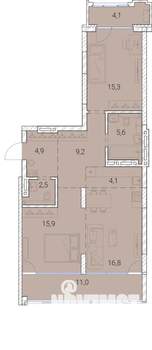 3-к квартира, вторичка, 89м2, 4/25 этаж