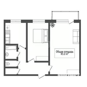 2-к квартира, вторичка, 45м2, 6/9 этаж