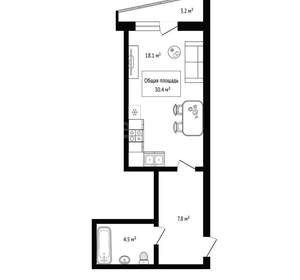 Студия квартира, вторичка, 30м2, 5/26 этаж