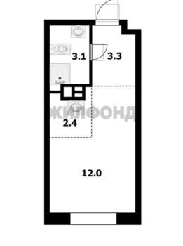 1-к квартира, вторичка, 21м2, 6/25 этаж