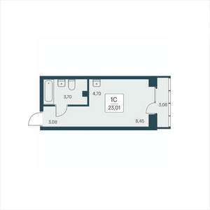 Студия квартира, вторичка, 23м2, 21/25 этаж