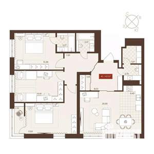 4-к квартира, вторичка, 108м2, 24/24 этаж