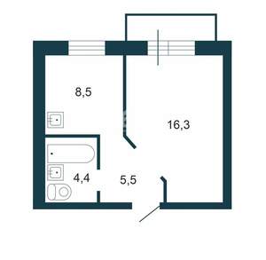 1-к квартира, вторичка, 35м2, 4/17 этаж