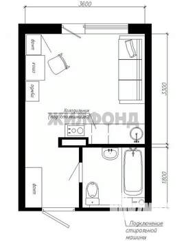 1-к квартира, вторичка, 18м2, 8/17 этаж