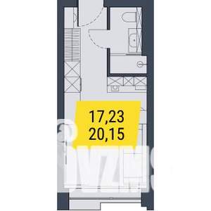 Студия квартира, вторичка, 20м2, 29/29 этаж