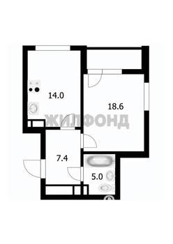 1-к квартира, вторичка, 48м2, 2/25 этаж
