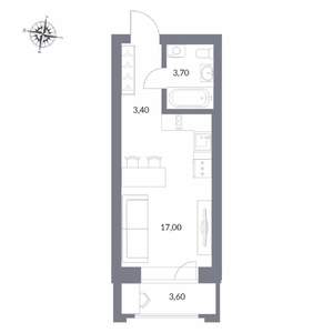 Студия квартира, вторичка, 28м2, 21/25 этаж