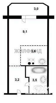 1-к квартира, вторичка, 19м2, 17/17 этаж