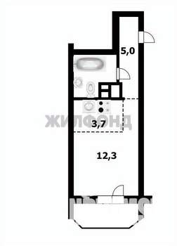 1-к квартира, вторичка, 24м2, 9/17 этаж