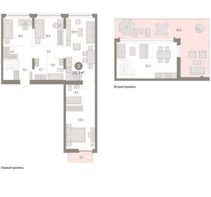 3-к квартира, вторичка, 152м2, 7/23 этаж