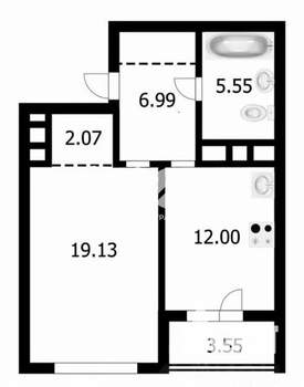 1-к квартира, вторичка, 46м2, 11/20 этаж