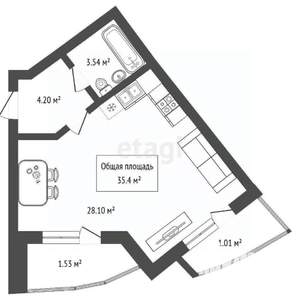 Студия квартира, вторичка, 35м2, 7/12 этаж