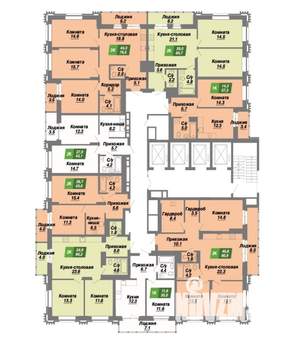 1-к квартира, строящийся дом, 35м2, 8/23 этаж