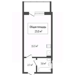 Студия квартира, вторичка, 21м2, 2/10 этаж